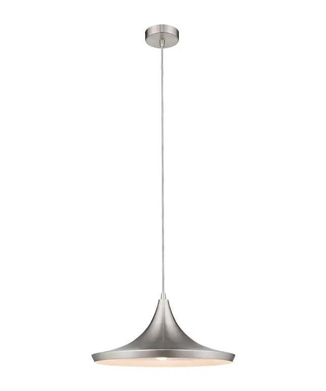 Laya-460 Modern Metal Pendant Light — E27, 460mm Shade | Brushed Nickel