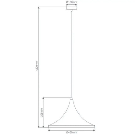 Laya-460 Modern Metal Pendant Light — E27, 460mm Shade | Brushed Copper