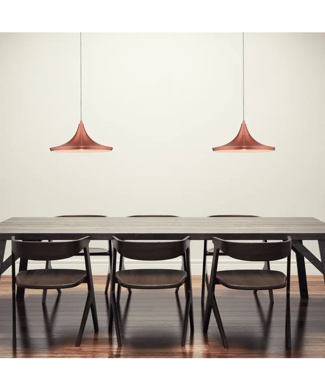 Laya-460 Modern Metal Pendant Light — E27, 460mm Shade | Brushed Copper