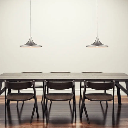 Laya-460 Modern Metal Pendant Light — E27, 460mm Shade | Brushed Nickel