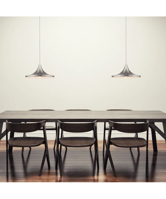 Laya-460 Modern Metal Pendant Light — E27, 460mm Shade | Brushed Nickel