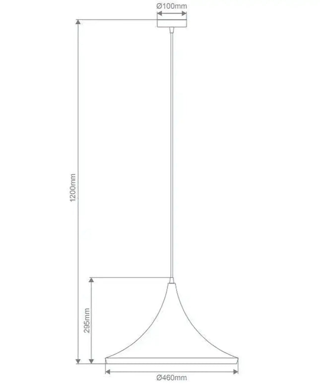 Laya-460 Modern Metal Pendant Light — E27, 460mm Shade | Brushed Nickel