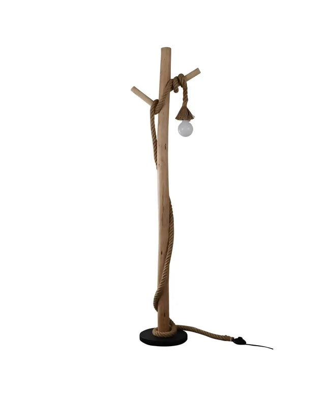 Lea 1 Light Floor Lamp Black & Natural - LL-27-0187-Floor Lamps-Lexi Lighting