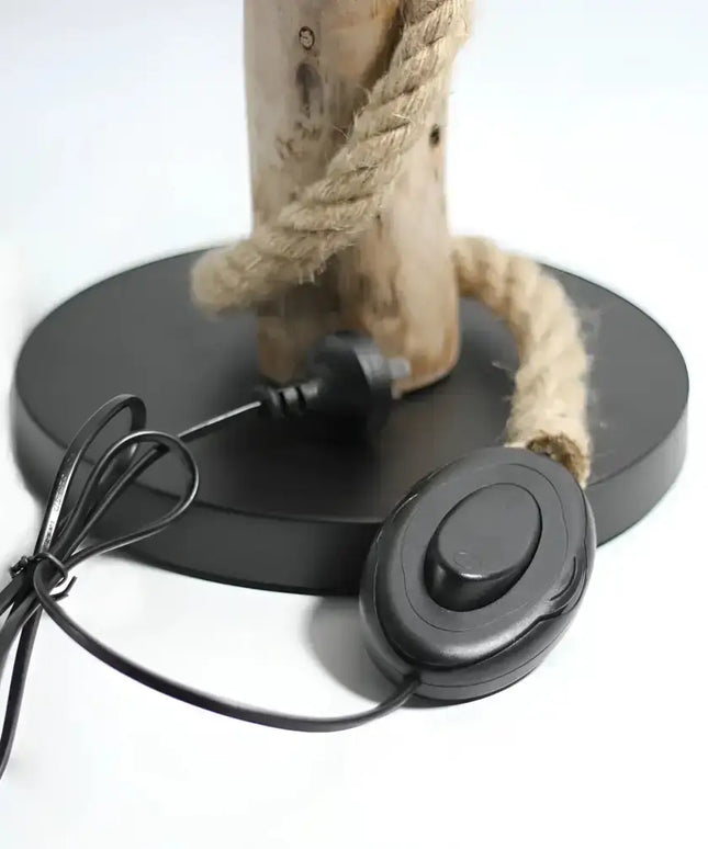 Lea 1 Light Floor Lamp Black & Natural - LL-27-0187-Floor Lamps-Lexi Lighting