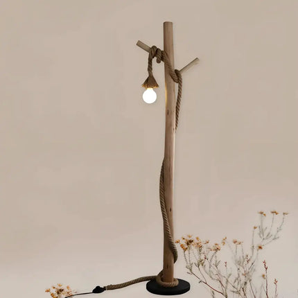 Lea 1 Light Floor Lamp Black & Natural - LL-27-0187-Floor Lamps-Lexi Lighting