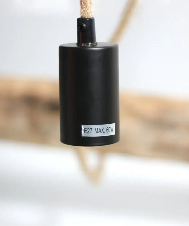 Lea 5 Light Pendant Black & Natural - LL002PL094-Island Pendant Lights-Lexi Lighting