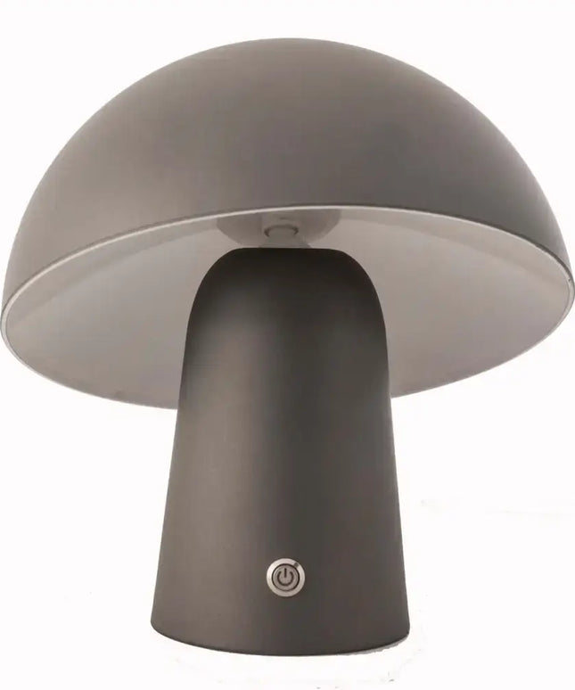 LED Cordless Mushroom USB Rechargeable Table Lamp Dimming Night Light - Steel Grey - Home & Garden > Lighting