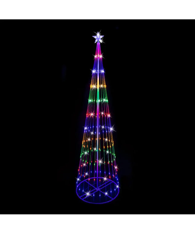Illuminated rainbow Christmas tree decorated with LED Digital Strands Tree 2.4m Multi-Color