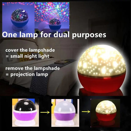 LED Night Star Galaxy Projector Light Rotating Starry Lamp Pink - Home & Garden > Lighting > Ceiling Lights