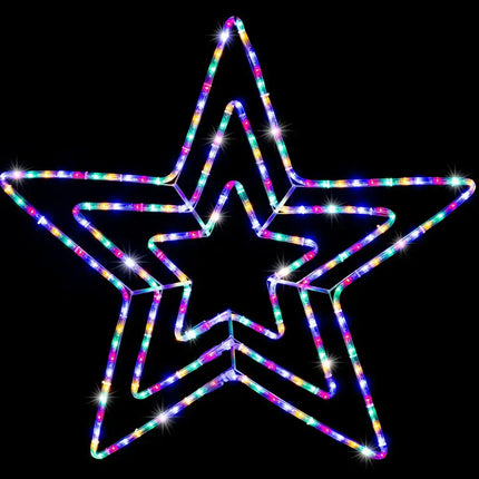 Illuminated multi-colored star decoration from LED Ropelight 3 In 1 Star 80cm Flashing Multicolor