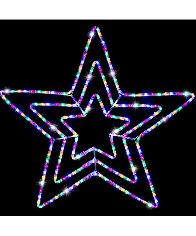 Illuminated multi-colored star decoration from LED Ropelight 3 In 1 Star 80cm Flashing Multicolor