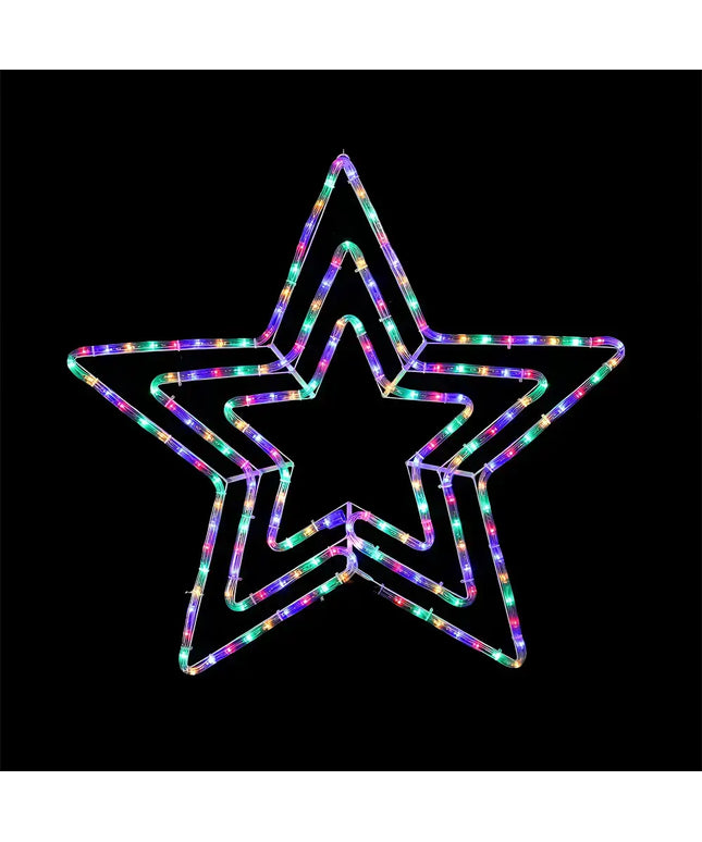 Illuminated multicolor star decoration from LED Ropelight 3-in-1 Star Flash series