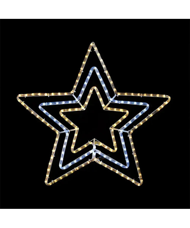 Illuminated star decoration from LED Ropelight 3-in-1 Star Flash warming cool white tone