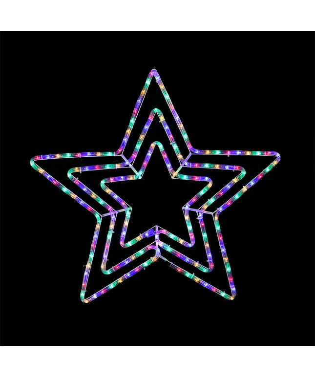 Illuminated multicolor star decoration from LED Ropelight 3-in-1 Star Flash series