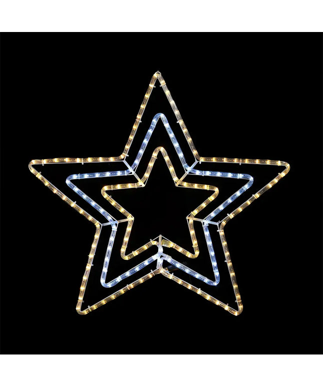 Illuminated star decoration from LED Ropelight 3-in-1 Star Flash warming cool white tone