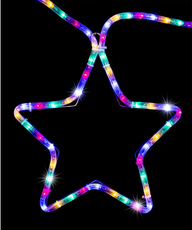 Colorful LED star light from LED Ropelight 5 Stars Chain in RGBYW colors