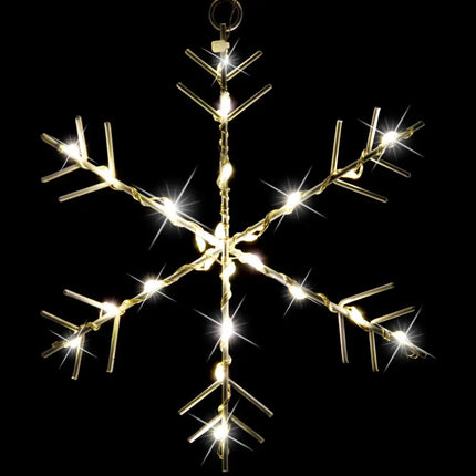 Illuminated snowflake decoration from LED Snowflakes Curtain Lights in Cool White and other colors