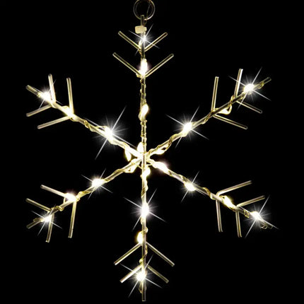 Illuminated snowflake decoration from LED Snowflakes Curtain Lights available in Warm White