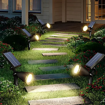 9 LED Solar Spot Light Outdoor Waterproof Garden Landscape Lighting