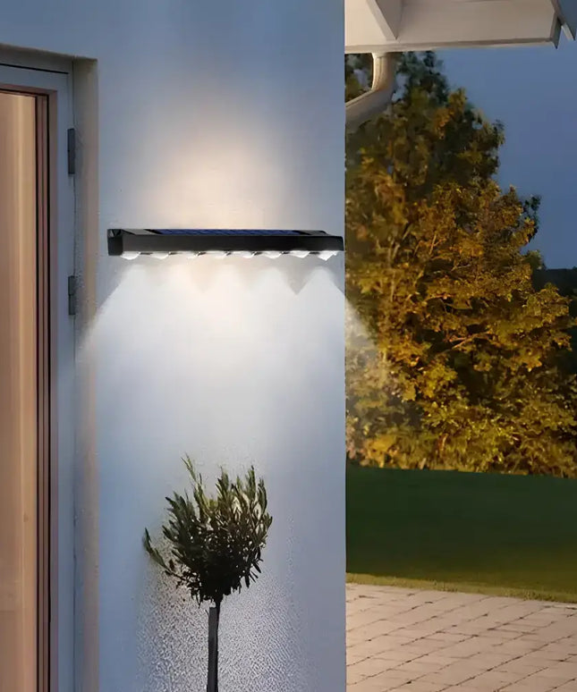 8 LED Solar Wall Light Outdoor Waterproof Garden Balcony Fence Lighting Lamp