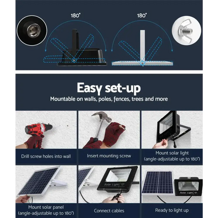 LED Solar Street Flood Light Remote Outdoor Security Lamp 60W-Home & Garden > Lighting-Dropli