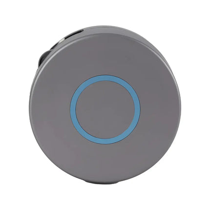 Gray round smart lock with blue circle from LED Starry Sky Galaxy Laser Projection Night Lamp