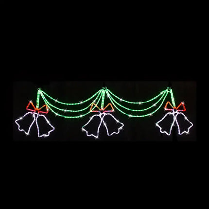 Illuminated Christmas bell garland from LED Twin Bell Ropelight Red-Green-Wht product