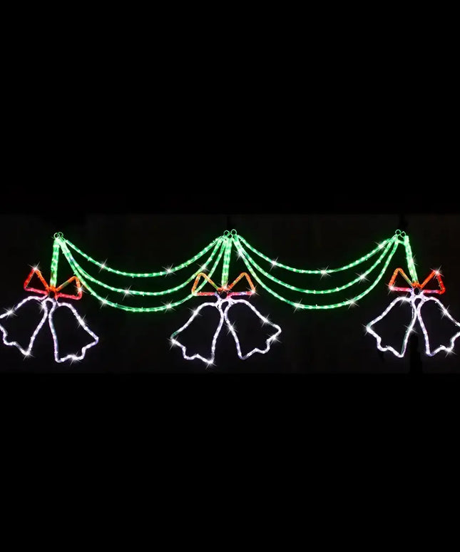 Illuminated Christmas bell garland from LED Twin Bell Ropelight Red-Green-Wht product
