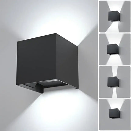Modern black cube wall lamp from LED Wall Light Cube 12W Waterproof Outdoor Indoor Lighting Fixtures Cool