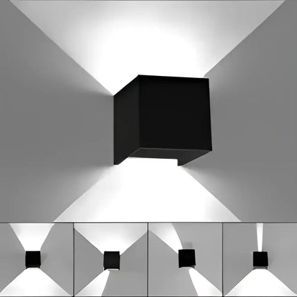 Black Cube Wall Sconce LED 12W Waterproof Outdoor Indoor Wall Light Fixture