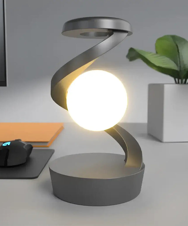 Levitating 3D Moon Lamp with LED RGB Light and Wireless Phone Charger