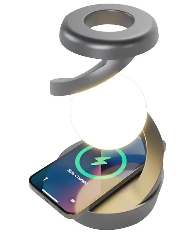Levitating 3D Moon Lamp with LED RGB Light and Wireless Phone Charger