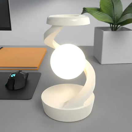 Levitating 3D Moon Lamp with LED RGB Light and Wireless Phone Charger