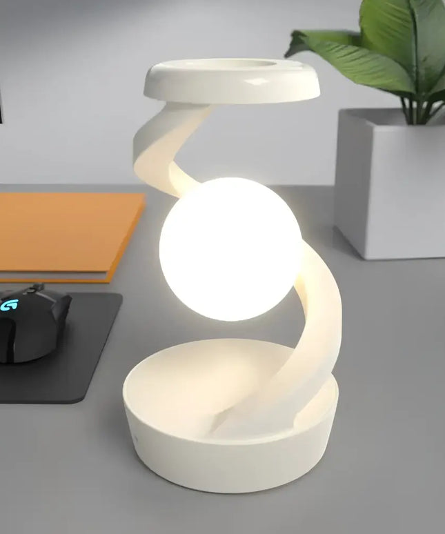 Levitating 3D Moon Lamp with LED RGB Light and Wireless Phone Charger