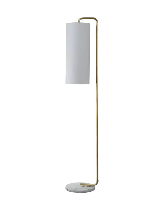 Lexi ADELE Metal and Marble Floor Lamp with cylindrical shade for elegant lighting