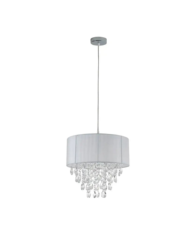 Delia White Acrylic Chandelier Pendant Light | Modern Angel Tear Crystal Shade