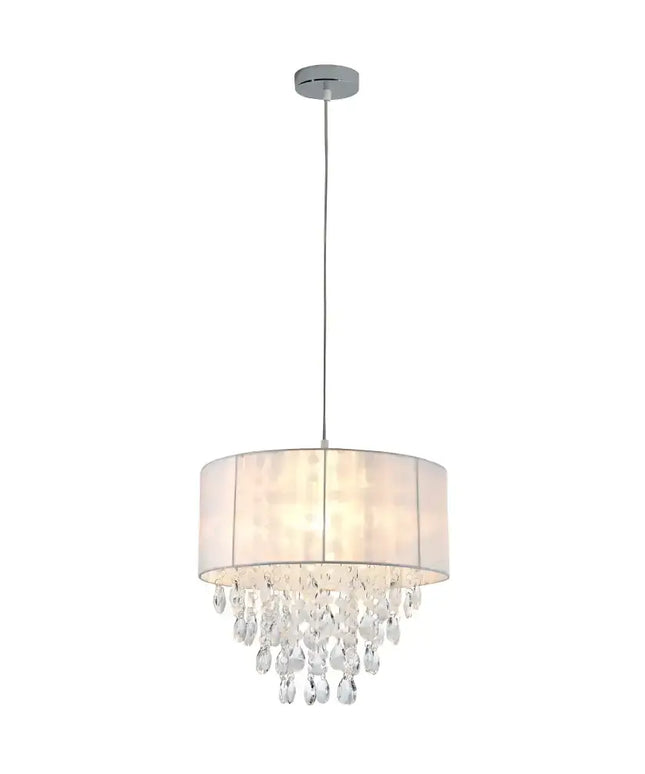 Delia White Acrylic Chandelier Pendant Light | Modern Angel Tear Crystal Shade
