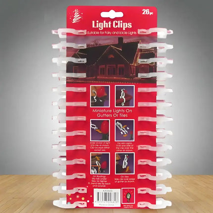 Pack of Light Clips for Fairy and Icicle Lights in a 26 pack display