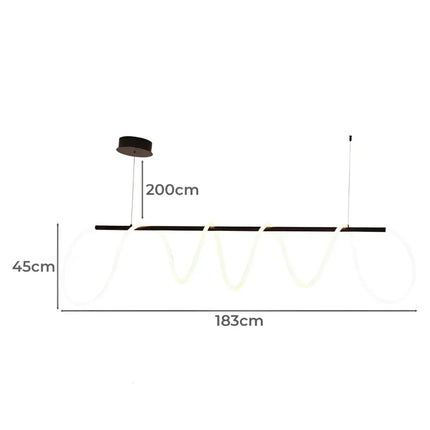 LINEAR FLEX BLACK 90W Squiggle LED Pendant