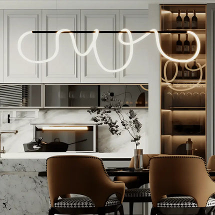 LINEAR FLEX BLACK 90W Squiggle LED Pendant