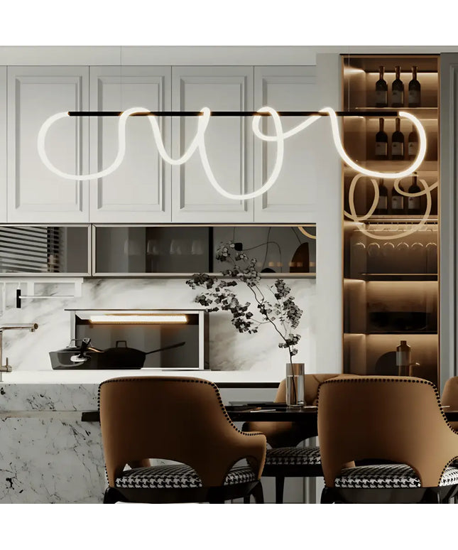 LINEAR FLEX BLACK 90W Squiggle LED Pendant