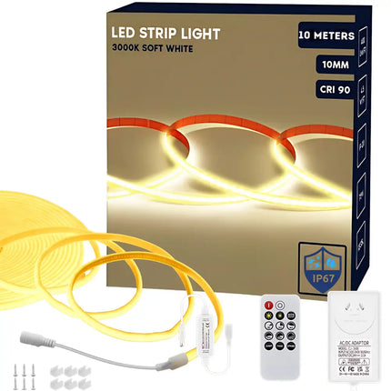 10m Waterproof Dimmable LED Strip Light Kit for Outdoor Use