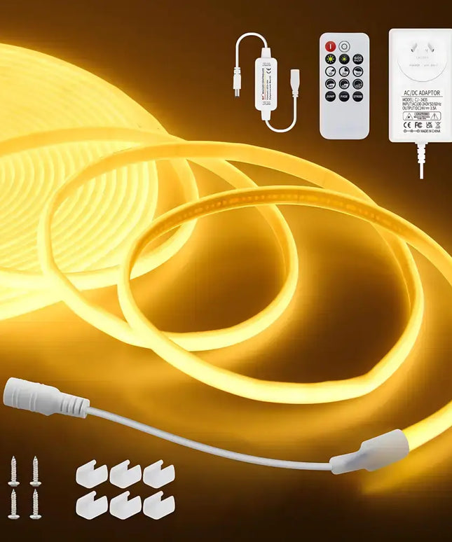 LumaFlex Linea AquaDim 3000K IP67 – Waterproof Dimmable LED Strip Light Kit - 10 meter kit with Remote control - Home &