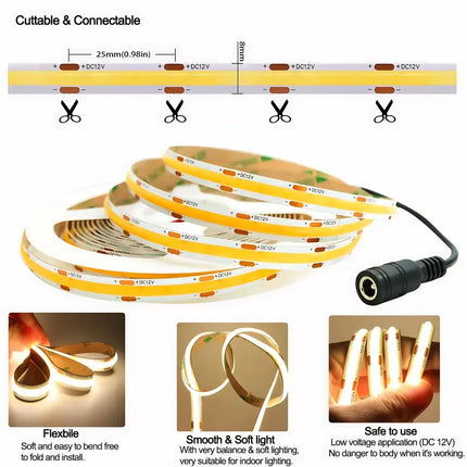 LumiFlex Core 7W 2m COB LED strip with 24V power supply