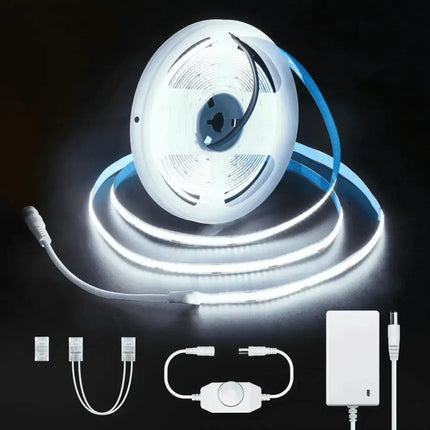 Strippy GlowFlex 5M LED Strip Kit: COB Dotless Dimmable - Daylight 6000K - Home & Garden > Lighting