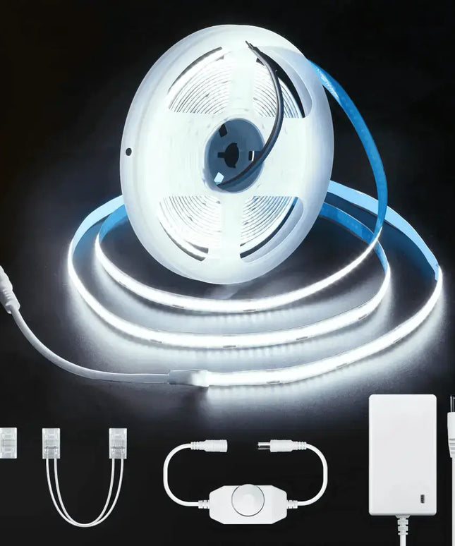 Strippy GlowFlex 5M LED Strip Kit: COB Dotless Dimmable - Daylight 6000K - Home & Garden > Lighting