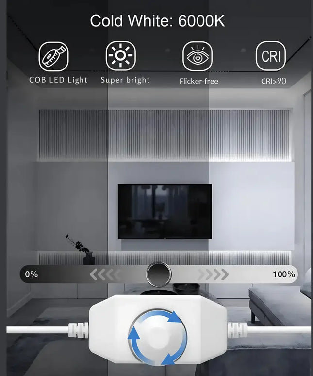 LumaFlex Linea Dimmable COB LED Strip Light Kit - 6000K - Home & Garden > Lighting