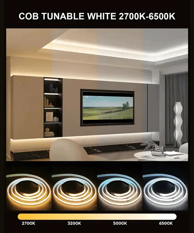 LumaFlex GlowFlex 3M COB LED Strip Light Kit: Dimmable Smart App & Remote Control - 3CCT - Home & Garden > Lighting