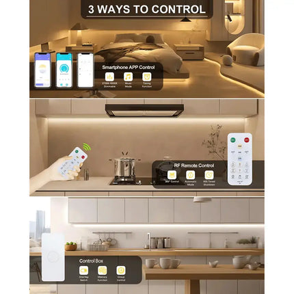 LumaFlex GlowFlex 3M COB LED Strip Light Kit: Dimmable Smart App & Remote Control - 3CCT - Home & Garden > Lighting