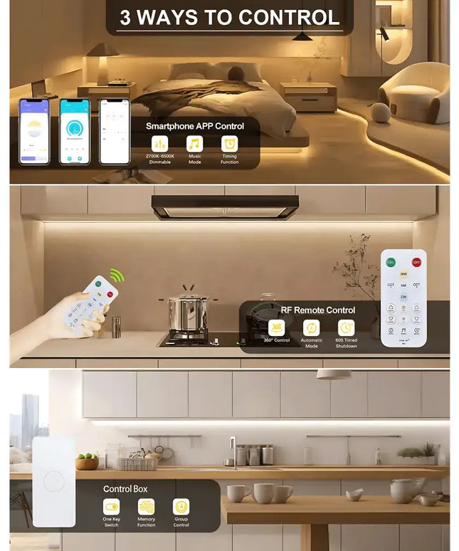 LumaFlex GlowFlex 3M COB LED Strip Light Kit: Dimmable Smart App & Remote Control - 3CCT - Home & Garden > Lighting